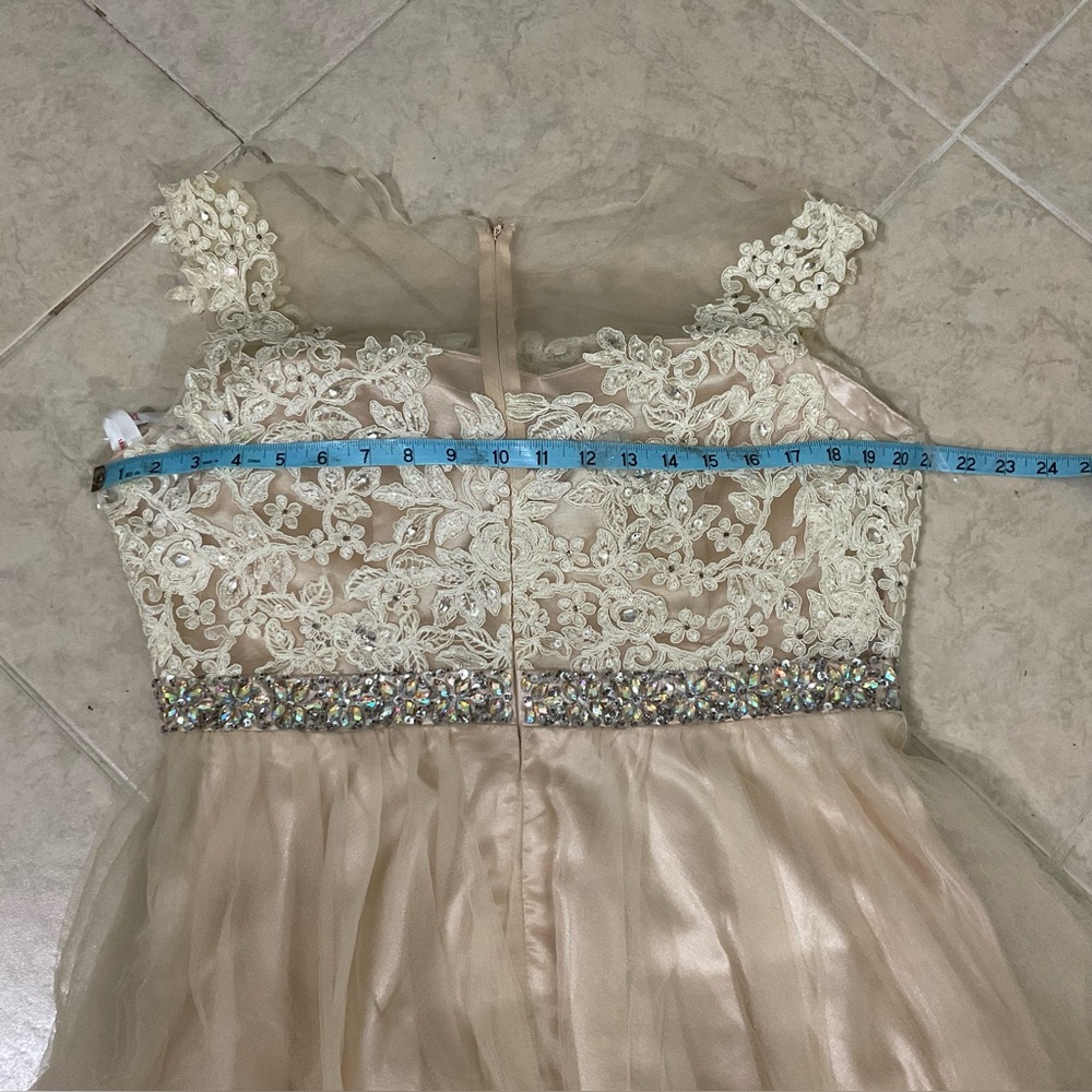 DANCING QUEEN Sequined Rhinestones short cocktail party Prom Dress XXL Ivory - Picture 7 of 10